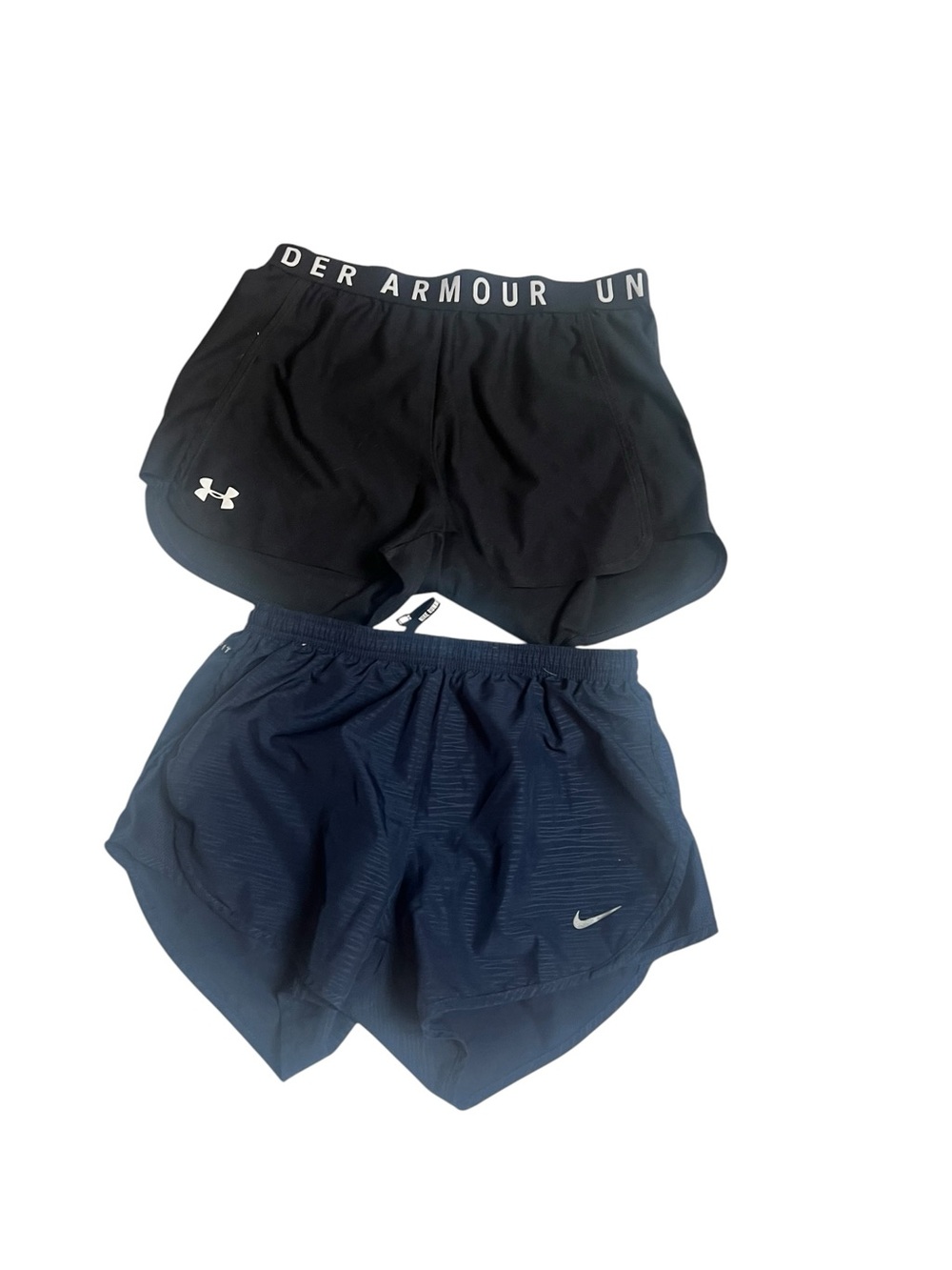 Nike and Under Armour Women’s Athletic Shorts with Branded Waistband